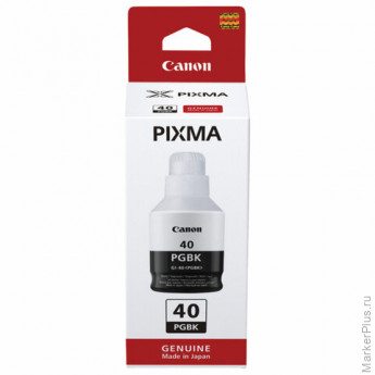 Чернила CANON (GI-40BK) для СНПЧ Pixma G5040/G6040/GM2040, черные, ресурс 6000 страниц, оригинальные, 3385C001