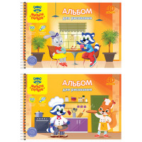 Альбом для рисования 40л., А4, на гребне Мульти-Пульти "Приключения Енота", с раскраской, 120 г/м2, 4 шт/в уп