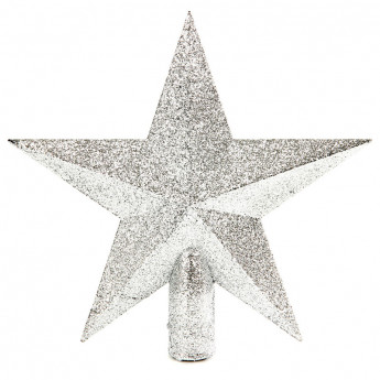 Верхушка пластиковая "Звезда" 19см, серебряный