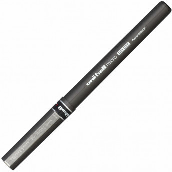 Ручка-роллер Uni-Ball Eye, ЧЕРНАЯ, корпус серебро, узел 0,5 мм, линия 0,3 мм, UB-150 BLACK