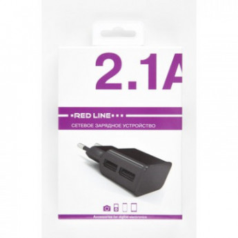 Зарядное устройство сетевое Red Line 2 USB (NT-2A), 2.1A черный