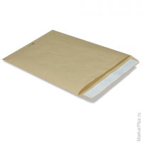 Конверт-пакет В4 плоский, 250х353 мм, из крафт-бумаги, с отрывной полосой, на 140 листов, 380090, 20 шт/в уп