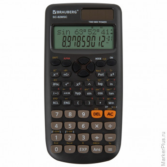 Калькулятор инженерный BRAUBERG SC-82MSС (165х84 мм), 240 функций, 10+2 разрядов, двойное питание, 271722