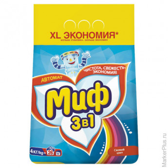Стиральный порошок-автомат 4 кг, МИФ, 3 в 1, "Свежий цвет", MS-81583939