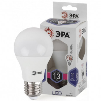 Лампа светодиодная ЭРА LED A60-13W-860-E27 13Вт Е27 6000К Б0031395