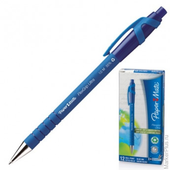 Ручка шариковая PAPER MATE автоматическая "Flexgrip Ultra RT", корпус синий, 1 мм, синяя, S0190433