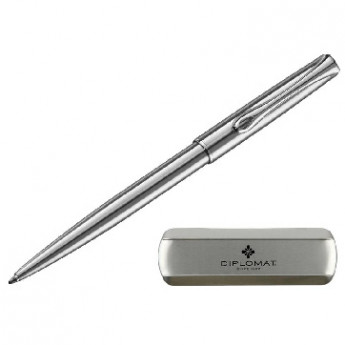 Ручка шариковая DIPLOMAT Traveller stainless steel синий D10061083