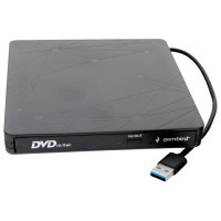 Внешний оптический привод CD/DVD GEMBIRD USB 3.0, пластик, черный, DVD-USB-03 Внешний оптический привод CD/DVD GEMBIRD USB 3.0, пластик, черный, DVD-USB-03