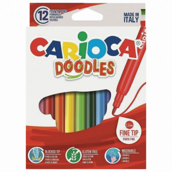 Фломастеры CARIOCA 'Doodles', 12 цветов, суперсмываемые, 42314