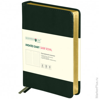Ежедневник недатированный, A6, 160л., кожзам, GreenwichLine "Sarif Royal", зеленый, золотой срез