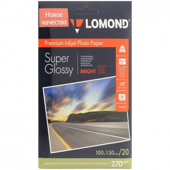 Бумага A6 (100*150) для стр. принтеров LOMOND 270 гр (20л) супергл.