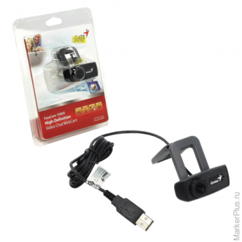 Веб-камера GENIUS Facecam 1000X V2, 1 Мп, микрофон, USB 2.0, регулируемое крепление, черный, 3220022