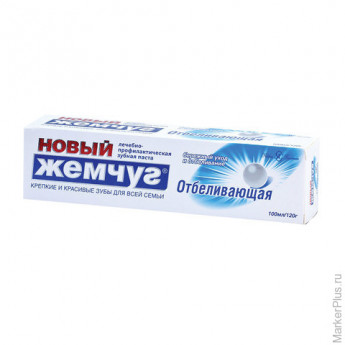 Зубная паста, 100 мл, НОВЫЙ ЖЕМЧУГ "Белоснежная улыбка", отбеливающая, 17128