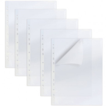 Папки-уголки с перфорацией прозрачные, до 40 листов, ПЛОТНЫЕ 0,18 мм, комплект 10 шт., BRAUBERG, 226827, комплект 10 шт