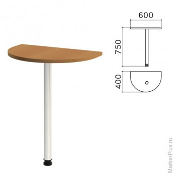 Стол приставной полукруг 'Монолит', 600х400х750 мм, цвет орех гварнери (КОМПЛЕКТ)