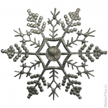 Елочное украшение пластиковое "Снежинка-паутинка серебряная" 16,5 см