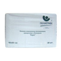 Пеленки впитывающие Пелигрин 60х90см, Super, 30шт/уп (М60х90/30S), комплект 30 шт