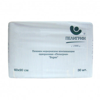 Пеленки впитывающие Пелигрин 60х90см, Super, 30шт/уп (М60х90/30S), комплект 30 шт