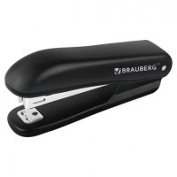 Степлер №10 BRAUBERG "SX-19", до 12 листов, с антистеплером, черный, 228587