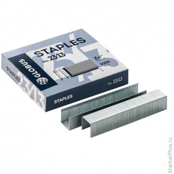 Скобы для степлера №23/13 Globus, оцинкованные, 1000шт., 10 шт/в уп
