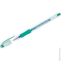 Ручка гелевая Crown 'Hi-Jell Needle Grip' зеленая, 0,7мм, грип, игольчатый стержень, штрих-код, 12 шт/в уп