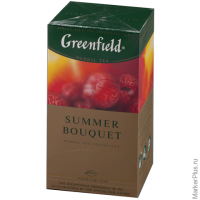 Чай GREENFIELD (Гринфилд) "Summer Bouguet", фруктовый (малина, шиповник), 25 пакетиков в конвертах п