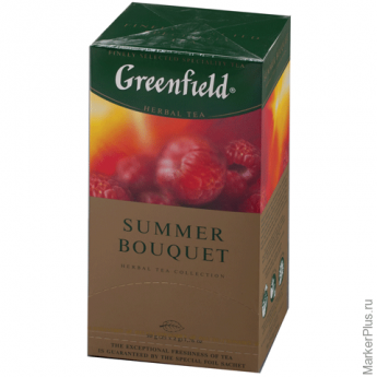 Чай GREENFIELD (Гринфилд) 'Summer Bouguet', фруктовый (малина, шиповник), 25 пакетиков в конвертах п