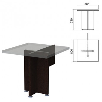 Каркас стола приставного "Приоритет" (ш800*г800*в750 мм), венге, К-916, ш/к 34215, К-916 венге