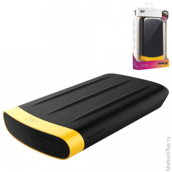 Диск жесткий внешний SILICON POWER A65, 1 TB, USB 3.0, ударостойкий, черный/желтый, SP010TBPHDA65S3
