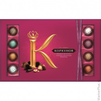 Конфеты шоколадные А.Коркунов коллекция темный и молочный шоколад, 256г