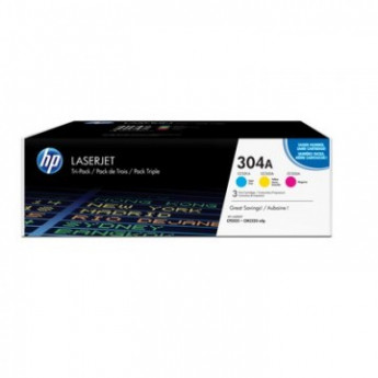 Картридж лазерный HP 304A CF372AM CMY для CLJ CP2025/CM2320 (3шт/уп), комплект 3 шт