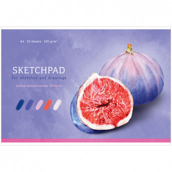 Альбом для рисования 32л., А4, на скрепке Greenwich Line 'Still life. Figs', 120 г/м2, 2 шт/в уп