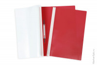 Папка-скоросшиватель пластик. А4, 160мкм, красная с прозр. верхом