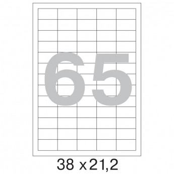 Этикетки самоклеящиеся Office Label 38х21,2 мм/65 шт. на листе А4 50 лис, комплект 65 шт