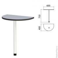 Стол приставной полукруг 'Монолит', 600х400х750 мм, цвет серый (КОМПЛЕКТ)