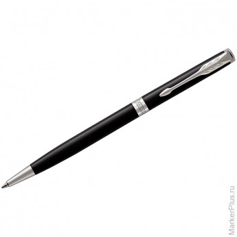 Ручка шариковая Parker "Sonnet Black Lacquer CT Slim" черная, 1,0мм, поворот., подар. уп.