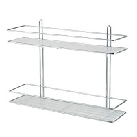 Полка для ванной Swensa прямая 40х11х28см 2 яруса хром Полка для ванной Swensa прямая 40х11х28см 2 яруса хром