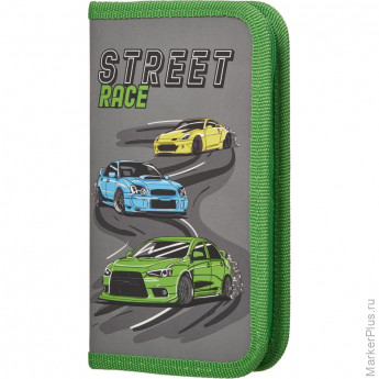 Пенал №1School Street race 1 отд., ламинат, софт тач, 190x110 мм,ПКК 03-6