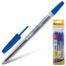 Ручки шариковые BRAUBERG, набор 4 шт., "Line", корпус прозрачный, 1,0 мм, европодвес, синие, 141099