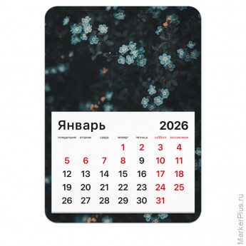 Календарь отрывной на магните 2026, BRAUBERG, 130Х180мм, склейка, Цветы, 117293