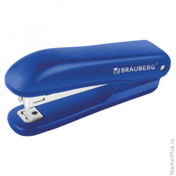 Степлер №10 BRAUBERG "SX-19", до 12 листов, с антистеплером, синий, 228588