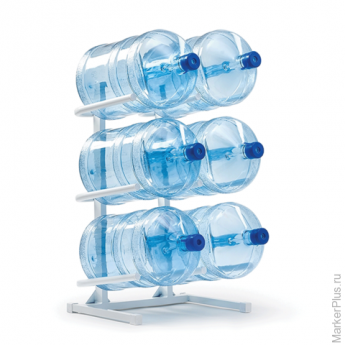 Стеллаж для хранения воды AEL, для 6 бутылей, металл, белый, 70058