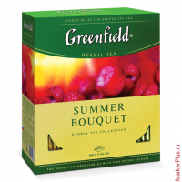 Чай GREENFIELD (Гринфилд) 'Summer Bouquet' ('Летний букет'), травяной, 100 пакетиков в конвертах по 