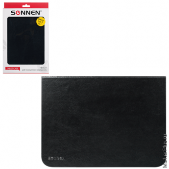 Чехол-обложка для планшетного ПК Samsung Galaxy Tab 3 10.1" SONNEN, кожзаменитель, черный, 352937