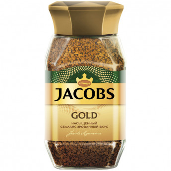 Кофе растворимый Jacobs 'Gold', сублимированный, стеклянная банка, 95г
