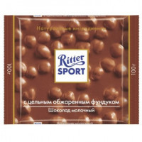 Шоколад Ritter Sport молочный с цельным лесным орехом 100 г
