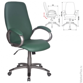 Кресло офисное T-700DG/OR-01, кожзам, зеленое