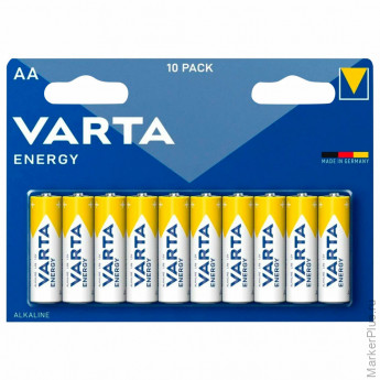 Батарейки алкалиновые "пальчиковые" КОМПЛЕКТ 10 шт VARTA ENERGY, АА (LR6,24А) блистер, 4106229491 Батарейки алкалиновые "пальчиковые" КОМПЛЕКТ 10 шт VARTA ENERGY, АА (LR6,24А) блистер, 4106229491
