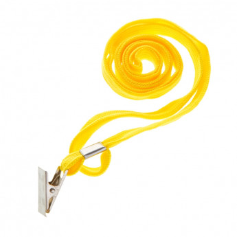 Шнурок для бейджей OfficeSpace, 45см, металлический клип, желтый, 50 шт/в уп