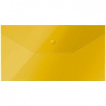 Папка-конверт на кнопке OfficeSpace, C6, 150мкм, желтая, 5 шт/в уп